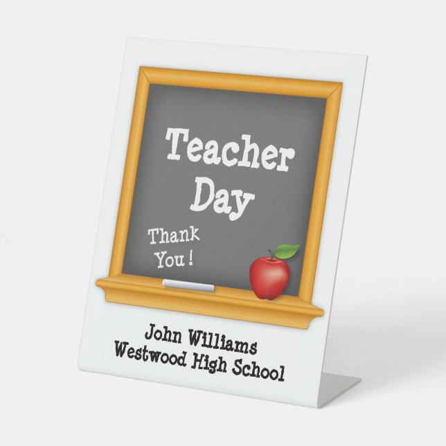 Teacher Day, Thank You ! Pedestal Sign (Front)