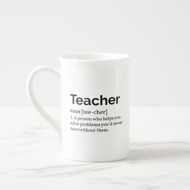 Teacher Definition Bone China Mug (Left)
