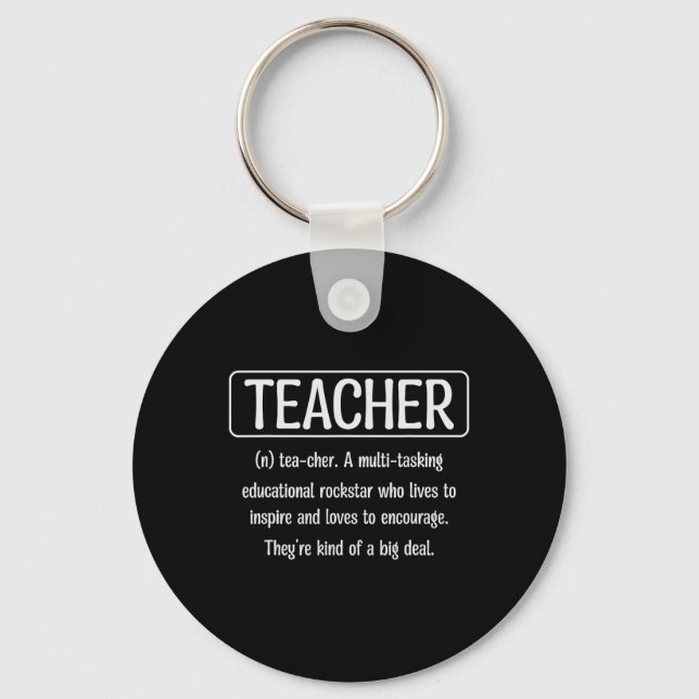Teacher Definition - Funny Teacher  Key Ring (Front)