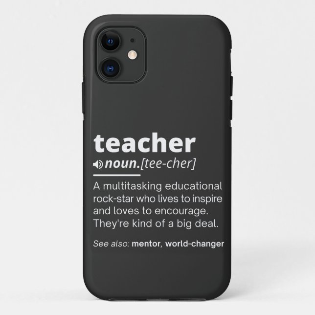 Teacher Definition - Funny Teaching School Teacher Case-Mate iPhone Case (Back)