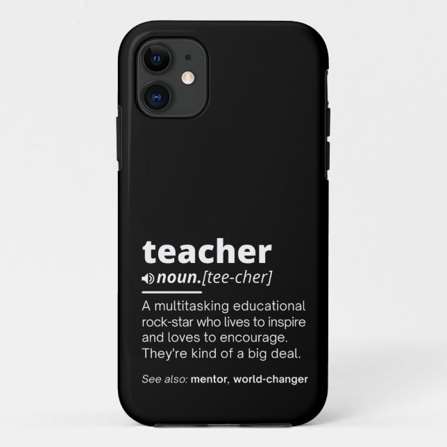 Teacher Definition - Funny Teaching School Teacher Case-Mate iPhone Case (Back)
