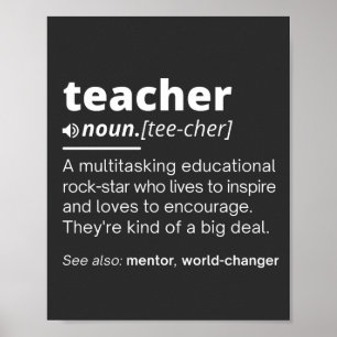 Teacher Definition - Funny Teaching School Teacher Poster