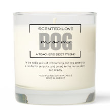  Teacher Dog Mum Gift. Personalised Scented Candle