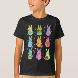 Teacher Easter Bunny Happy Easter Egg Groovy Stude T-Shirt