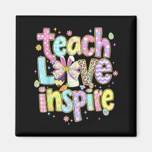 Teacher easter day teach love inspire bunny spring magnet