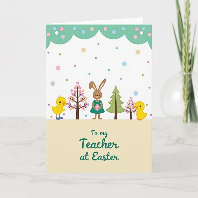 Teacher Easter Greeting Card (Front)
