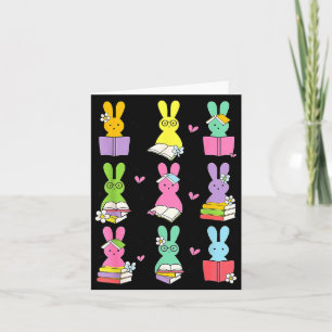 Teacher Easter Reading Bunnies Book Lover Bunny Card