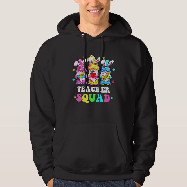 Teacher Easter Squad Love Teacher s Day Cute Rabbi Hoodie (Front)