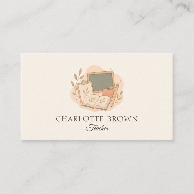 Teacher Education Classroom Learning School Business Card (Front)