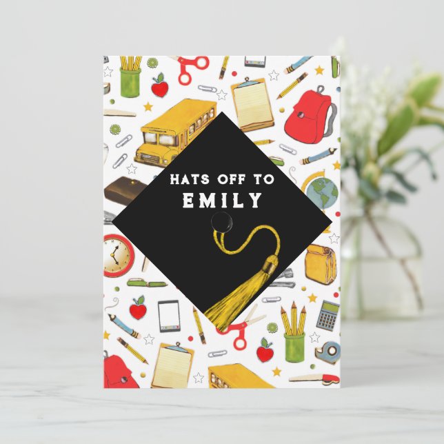 Teacher Education Graduation Party Invitation (Standing Front)