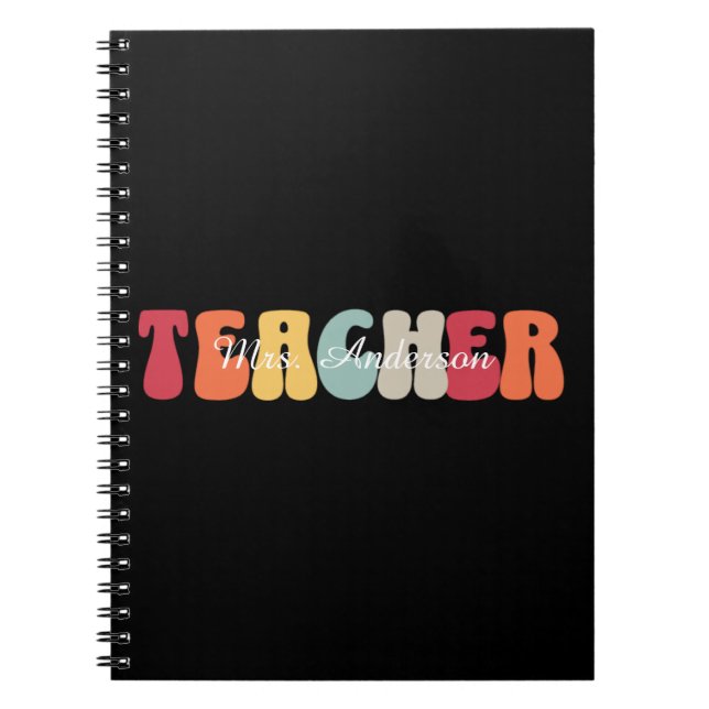 Teacher-Education-Teaching-Retro-Funny Notebook (Front)