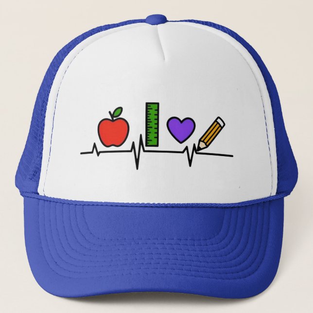 Teacher EKG Trucker Hat (Front)