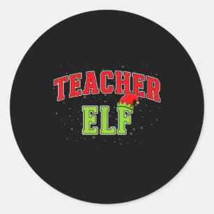 Teacher Elf Christmas Family Matching Group Xmas T Classic Round Sticker