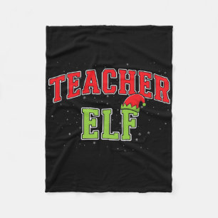 Teacher Elf Christmas Family Matching Group Xmas T Fleece Blanket