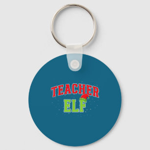 Teacher Elf Christmas Family Matching Group Xmas T Key Ring