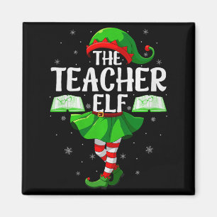 Teacher Elf Christmas Girls Women Elf Squad Xmas F Magnet