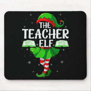 Teacher Elf Christmas Girls Women Elf Squad Xmas F Mouse Pad