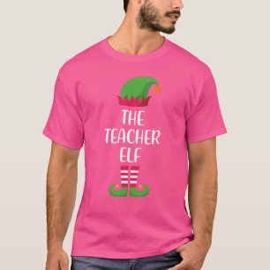 Teacher Elf Family Matching Group Christmas Pajama T-Shirt