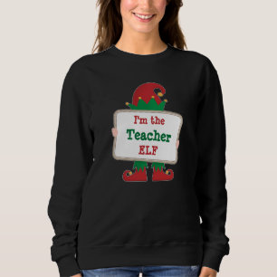 Teacher Elf Personalised Christmas Elf Sweatshirt