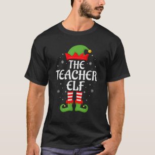 Teacher Elf Xmas Family Matching Elf Squad Christm T-Shirt