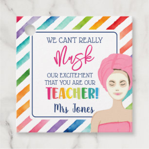 Teacher face mask appreciation tag