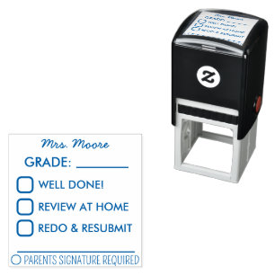 Teacher Feedback Students Homework Review Custom Self-inking Stamp