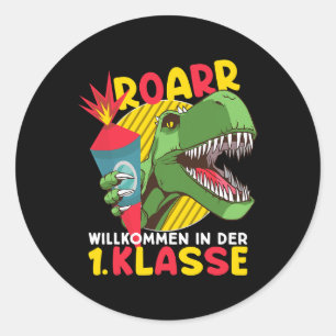 Teacher First Day of School Dinosaur Welcome to th Classic Round Sticker