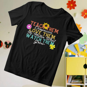 Teacher Floral Teach Them Love Them Retro Tri-Blend Shirt