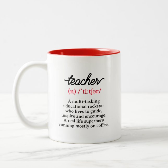 Teacher Funny Definition Two-Tone Coffee Mug (Left)