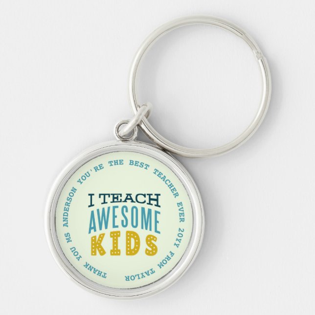 TEACHER - Funny Quotes - Add Name to personalise Key Ring (Front)