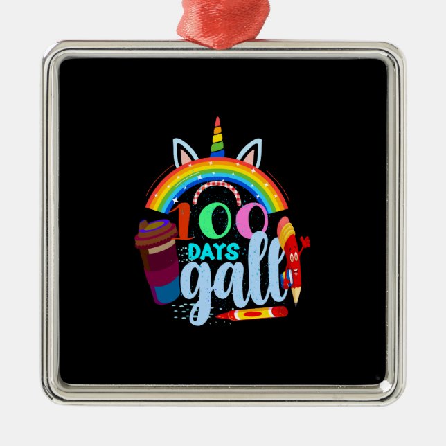 Teacher Gift | 100 Days Gall Metal Tree Decoration (Front)