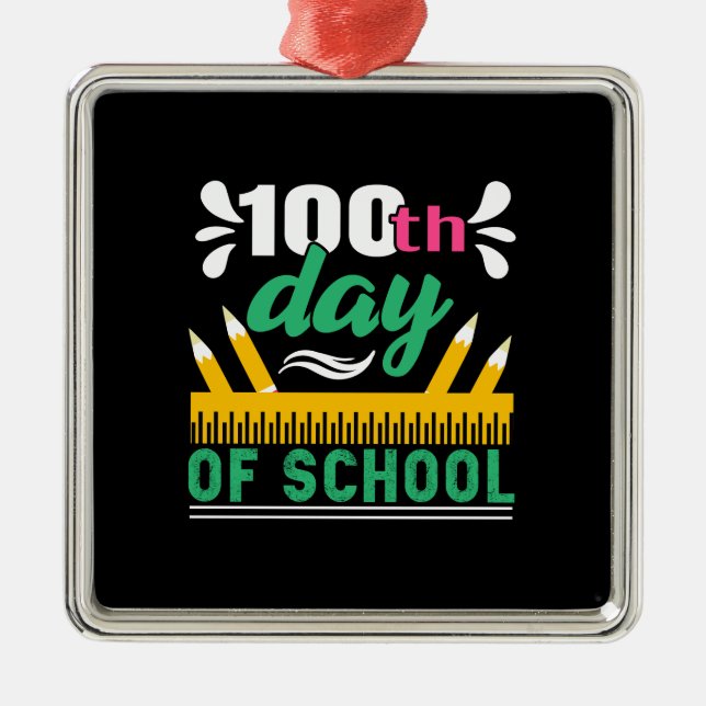 Teacher Gift | 100th Day Of School Metal Tree Decoration (Front)