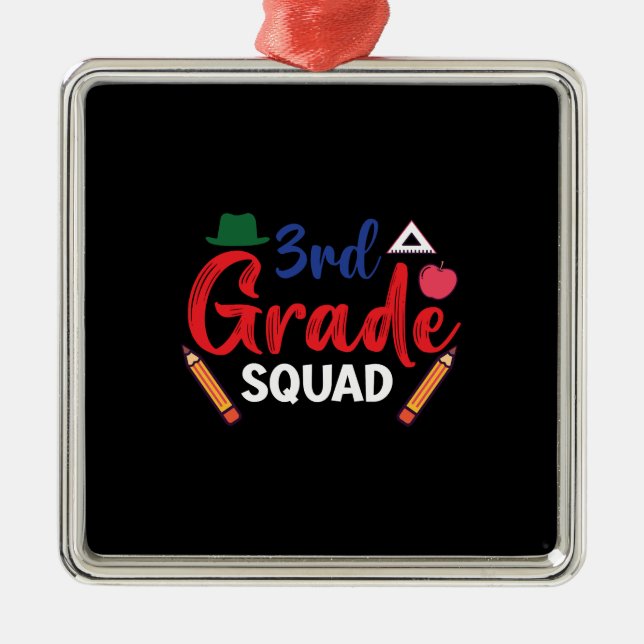 Teacher Gift | 3rd Grade Squad Metal Tree Decoration (Front)