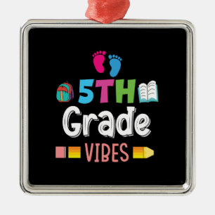 Teacher Gift 5th Grade Vibes Metal Tree Decoration