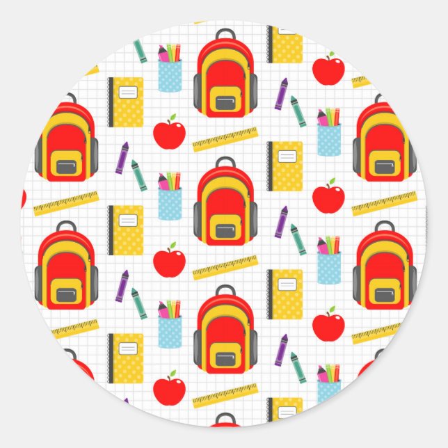 Teacher Gift | Apple Back To School Classic Round Sticker (Front)
