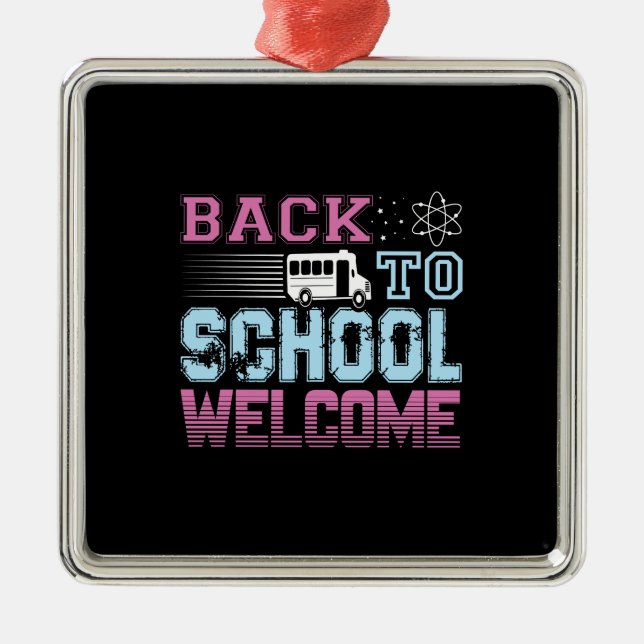 Teacher Gift | Back To School Welcome Metal Tree Decoration (Front)