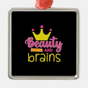 Teacher Gift Beauty And Brains Metal Tree Decoration