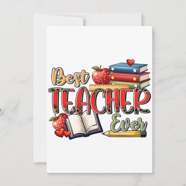 Teacher Gift | Best Teacher Ever Card (Front)