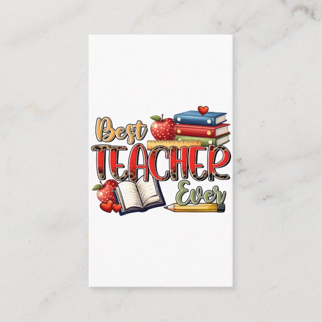 Teacher Gift | Best Teacher Ever Enclosure Card (Front)
