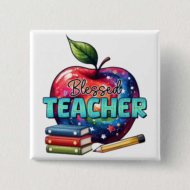 Teacher Gift | Blessed Teacher 15 Cm Square Badge (Front)