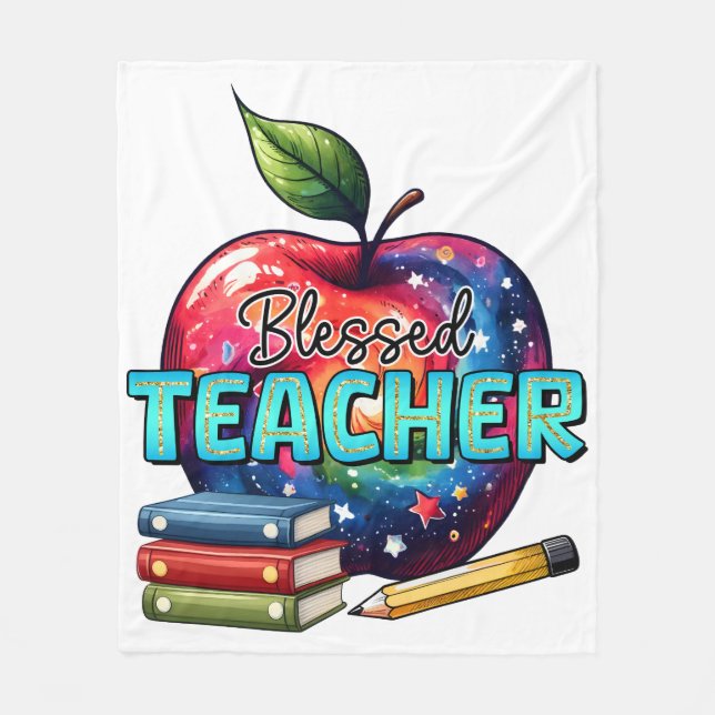 Teacher Gift | Blessed Teacher Fleece Blanket (Front)