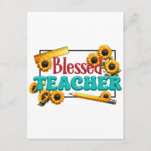 Teacher Gift Blessed Teacher Holiday Postcard