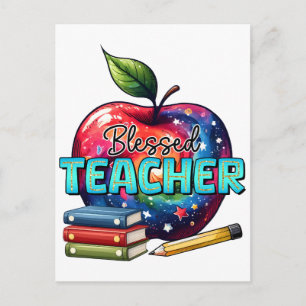 Teacher Gift Blessed Teacher Holiday Postcard