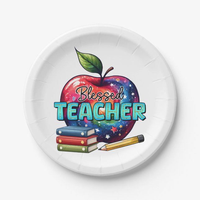 Teacher Gift | Blessed Teacher Paper Plate (Front)
