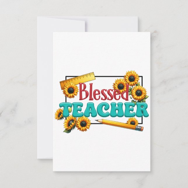 Teacher Gift | Blessed Teacher RSVP Card (Front)