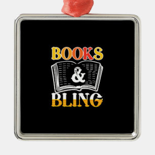 Teacher Gift   Books And Bling Metal Tree Decoration