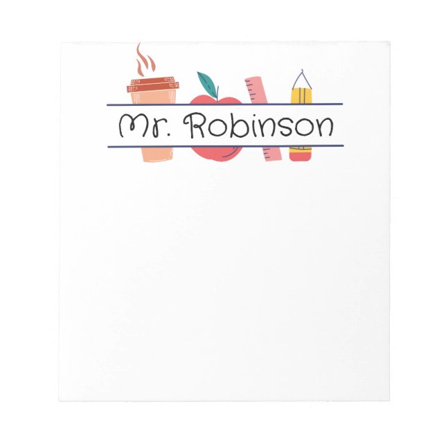 Teacher Gift, Customisable Notepad, Back to School Notepad (Front)