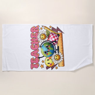 Teacher Gift | Floral Teacher Beach Towel