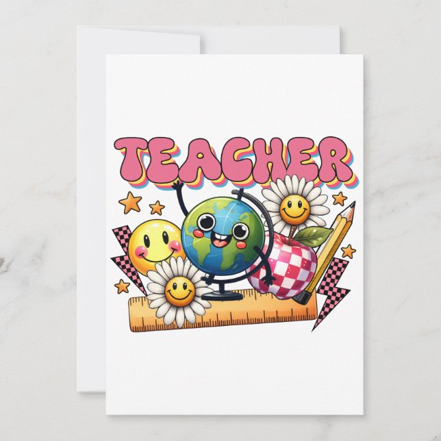 Teacher Gift | Floral Teacher Invitation (Front)