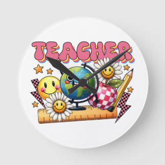 Teacher Gift | Floral Teacher Round Clock